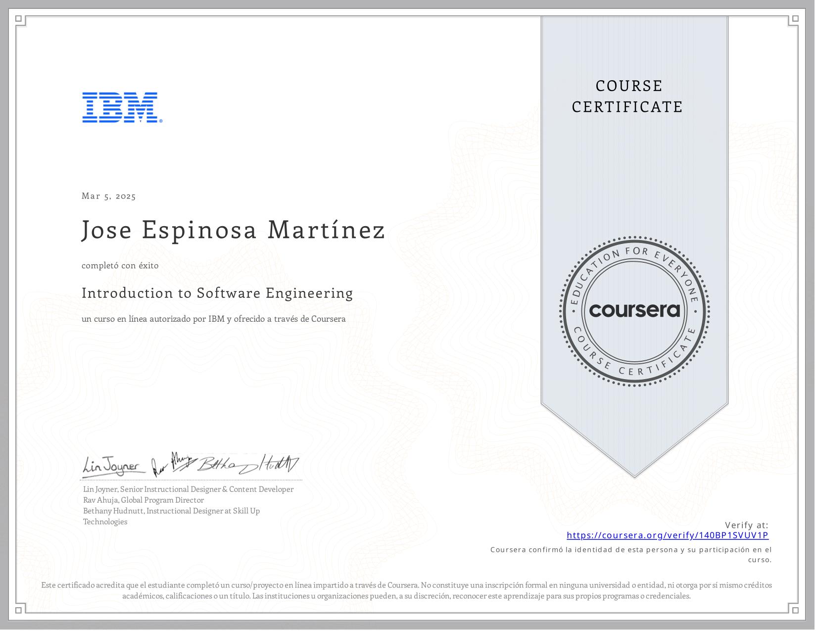 Certificado Coursera