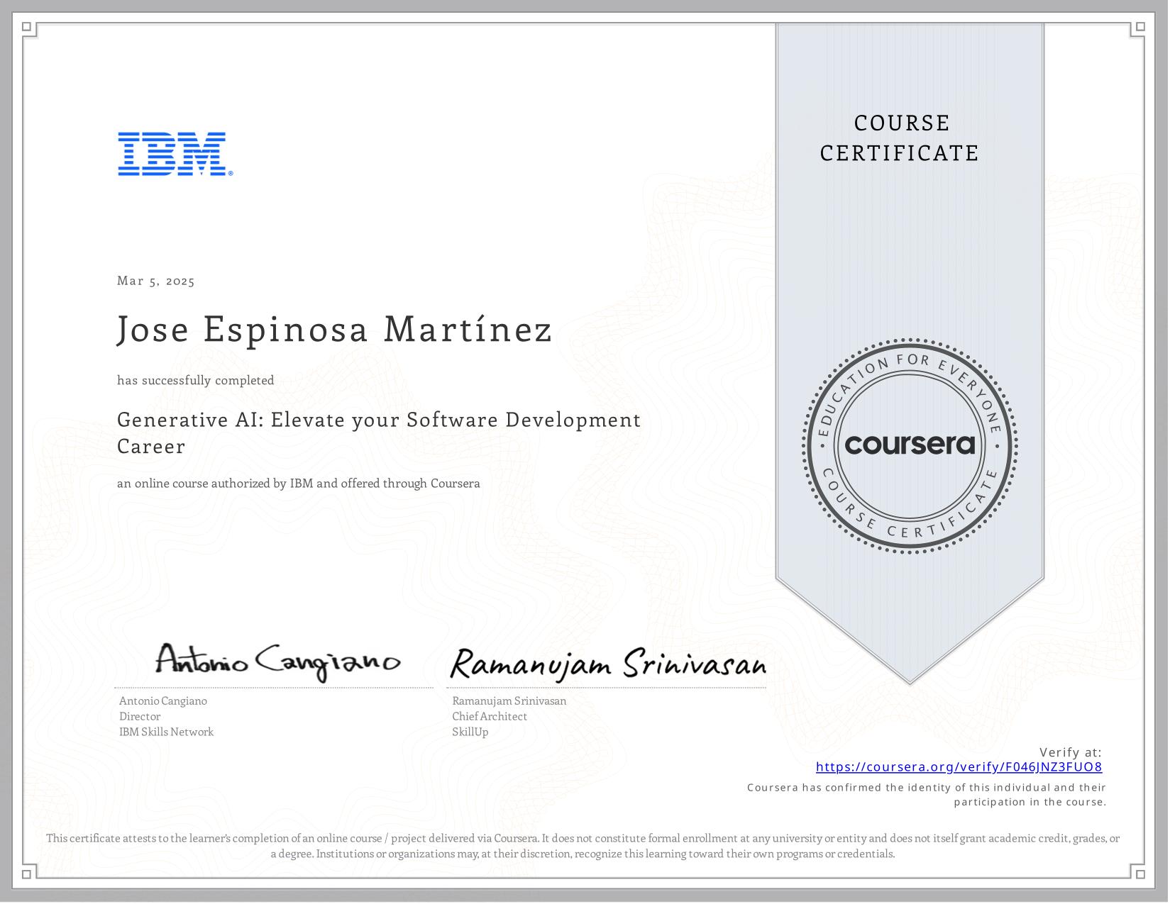 Certificado Coursera