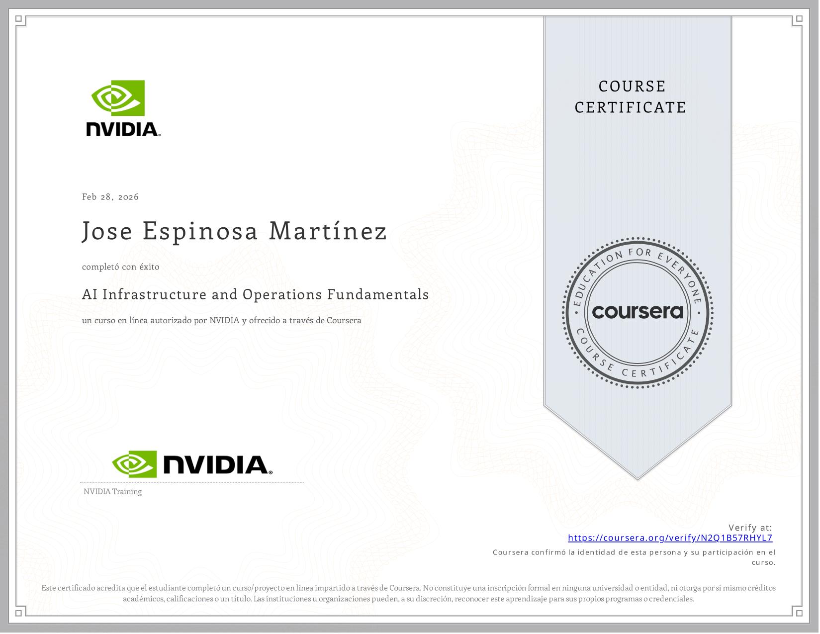 Certificado Coursera