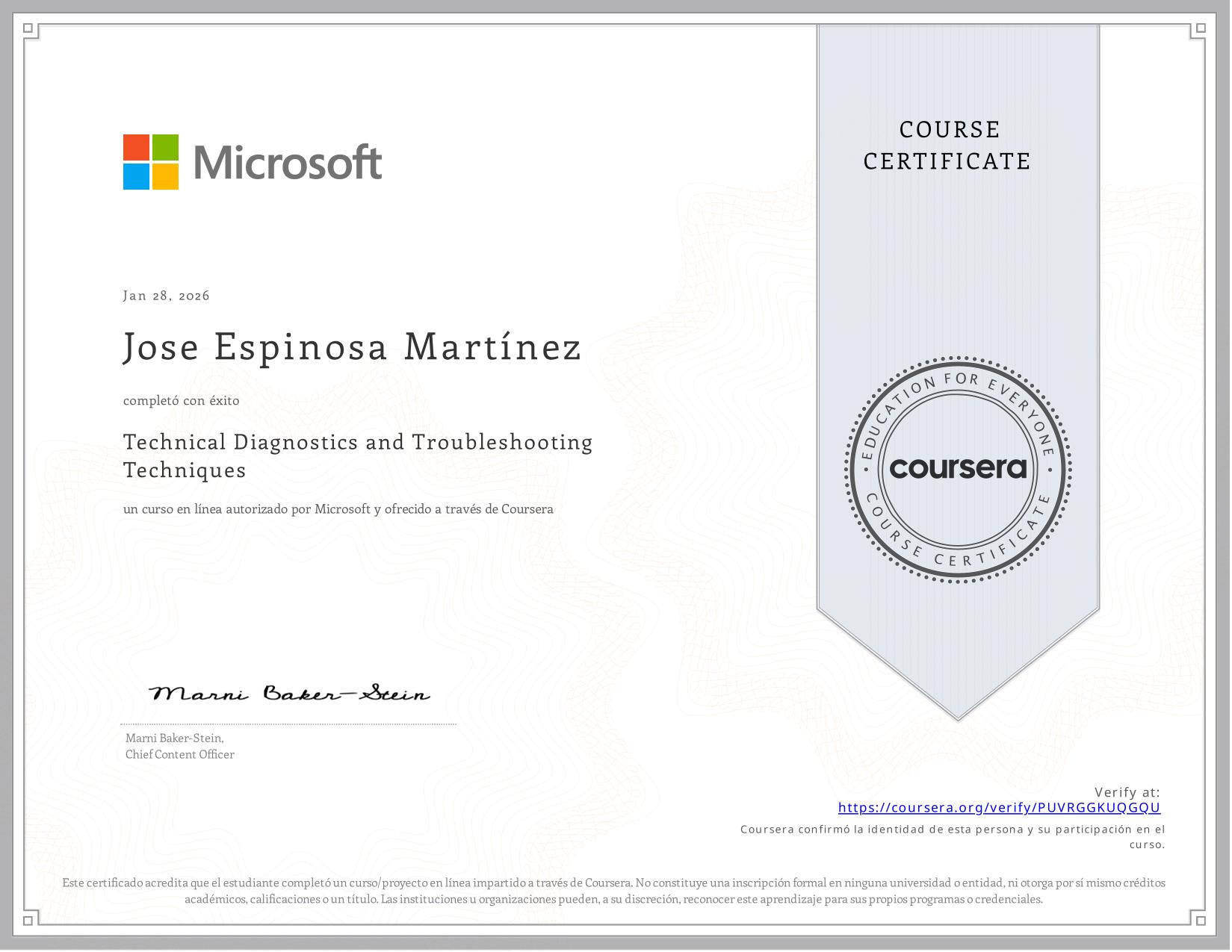 Certificado Coursera