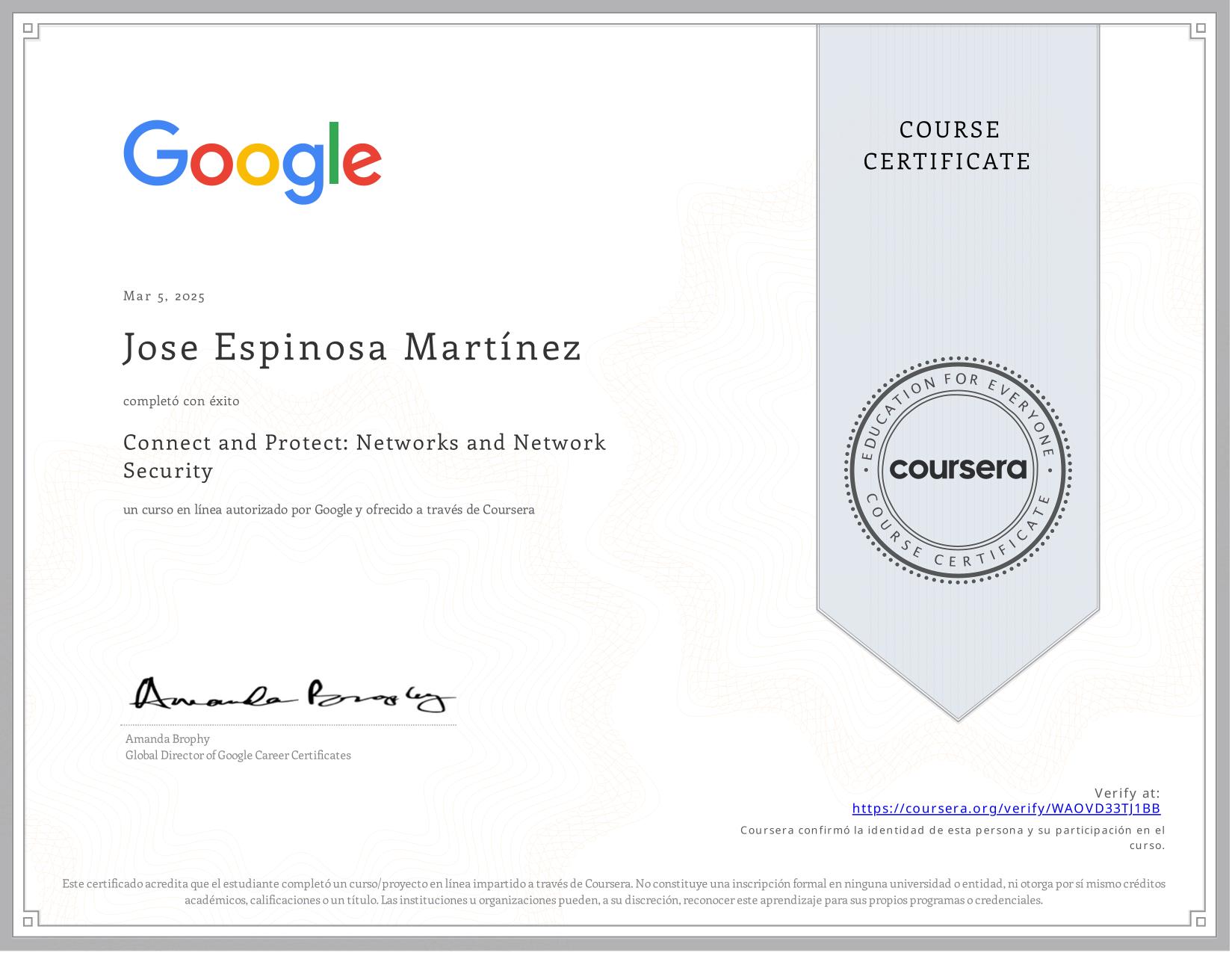 Certificado Coursera